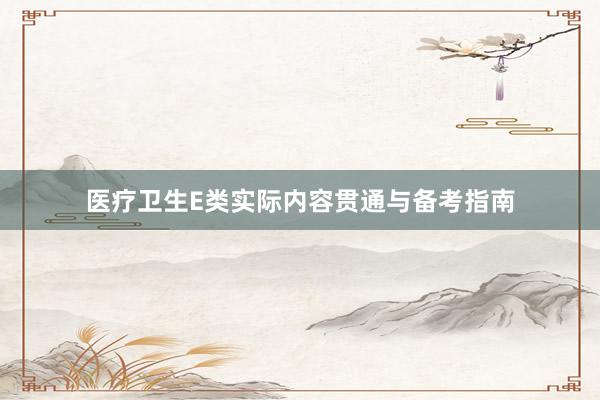 医疗卫生E类实际内容贯通与备考指南